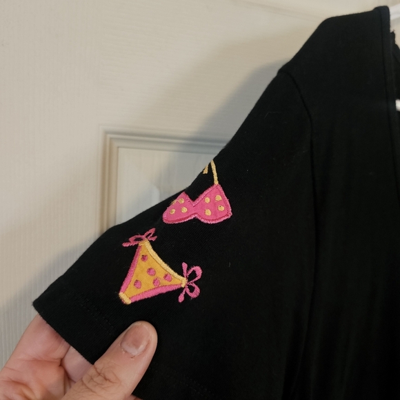 Michael Simon Vintage Beach Vacation Embroidered Patchwork Tshirt Dress - Picture 6 of 7